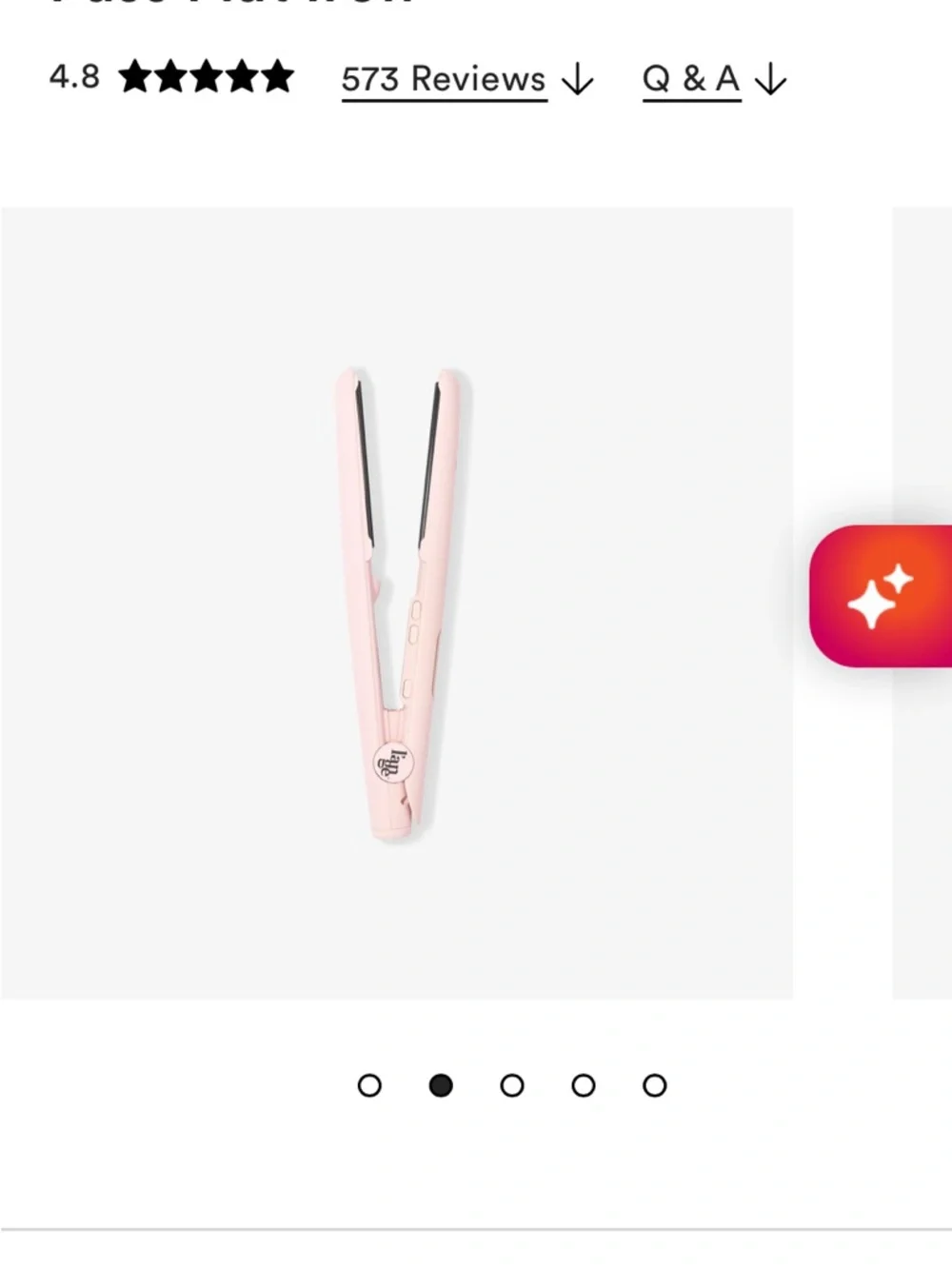 Lange Ceramic 1-Pass Flat Iron - Light Pink and White - Picture 2 of 8